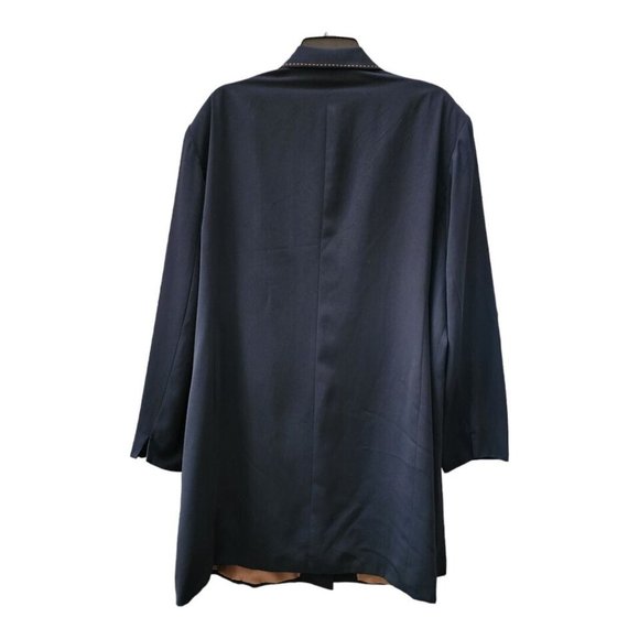 Maggie McNaughton Navy Tanjia Lined Knee Length Long Blazer Jacket Plus Size 22W - Picture 3 of 4